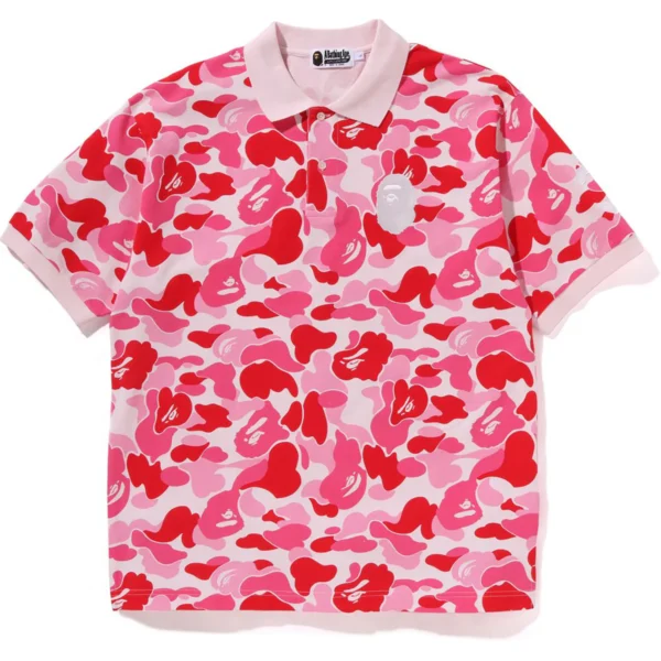 ABC CAMO LARGE APE HEAD POLO RELAXED pink FIT TEE