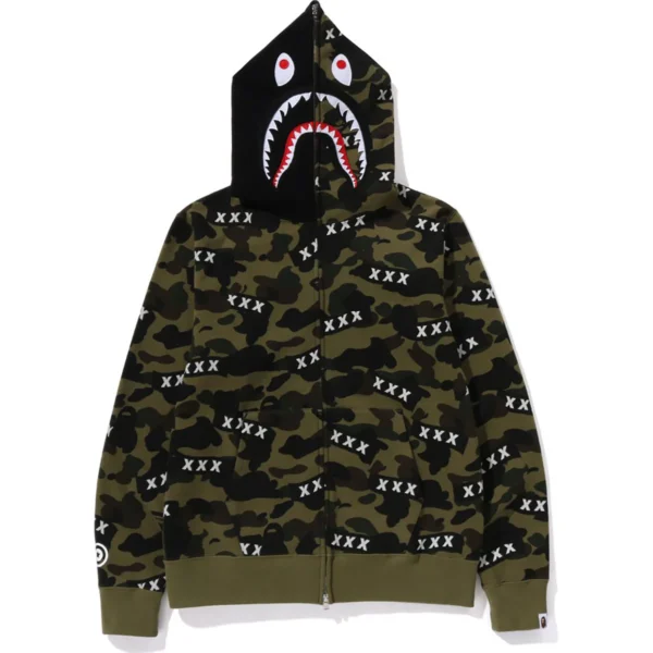 BAPE X GOD SELECTION XXX SHARK HOODIE