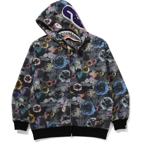 BAPE FLORAL CAMO SHARK HOODIE