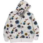 BAPE FLORAL CAMO SHARK White HOODIE