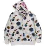 BAPE FLORAL CAMO SHARK White HOODIE