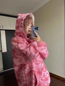 Pink Bape Hoodie women