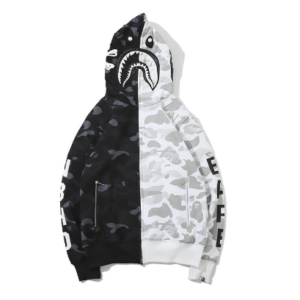 BAPE Black and White Hoodie