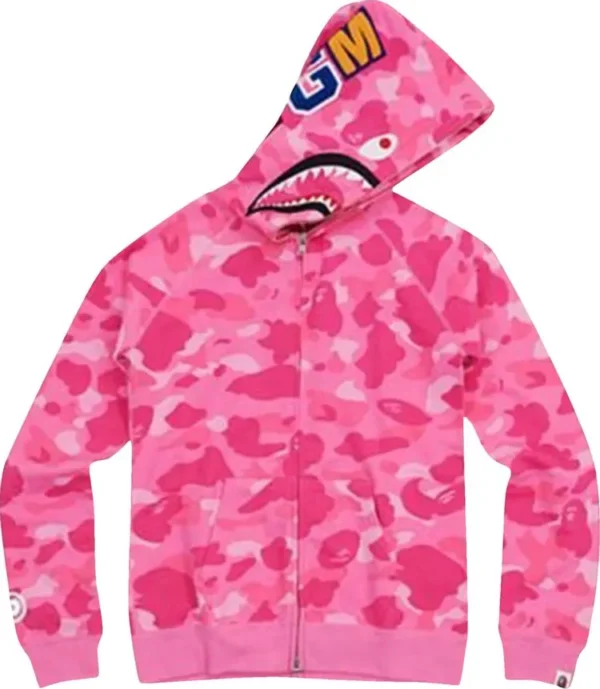 BAPE ABC Camo Shark Hoodie Pink